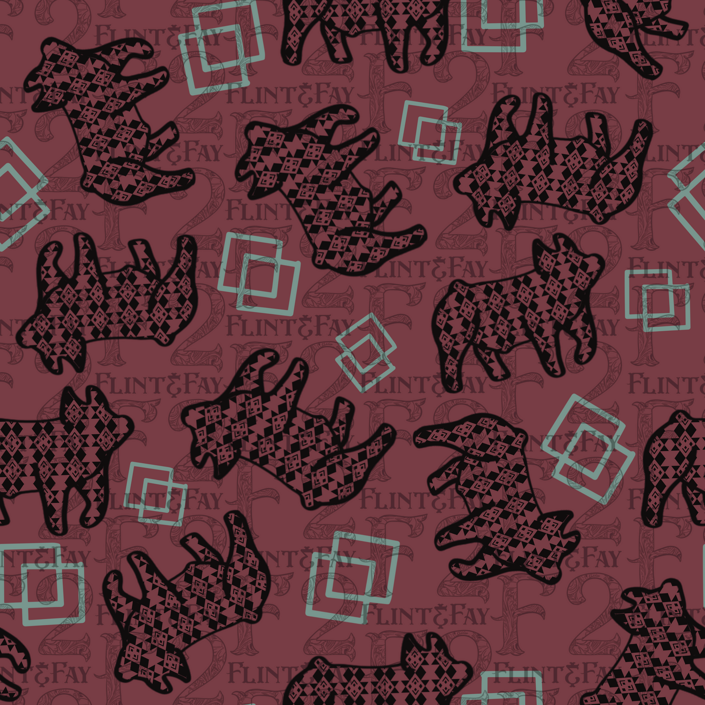 Aztec Piggy Seamless Pattern